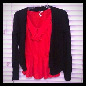 Shirt & cardigan combo